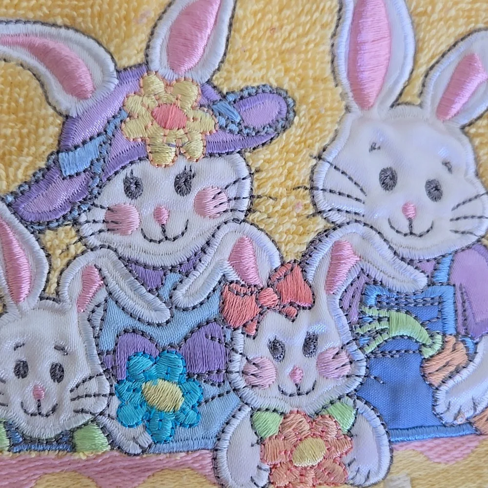 Spring Easter 3 Colorful Embroidered Hand Towels